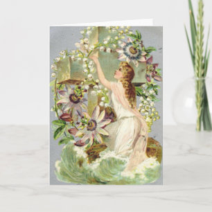 Vintages Osterkreuz Feiertagskarte