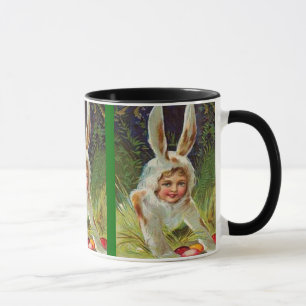 Vintages Ostermädchen in Bunny Costume, ZSSG Tasse