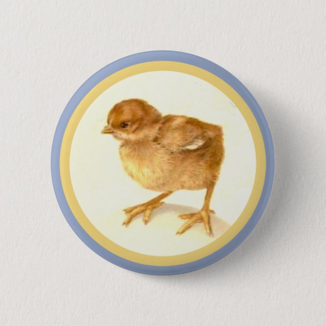 Vintages Ostern-Baby-Küken Button (Vorderseite)