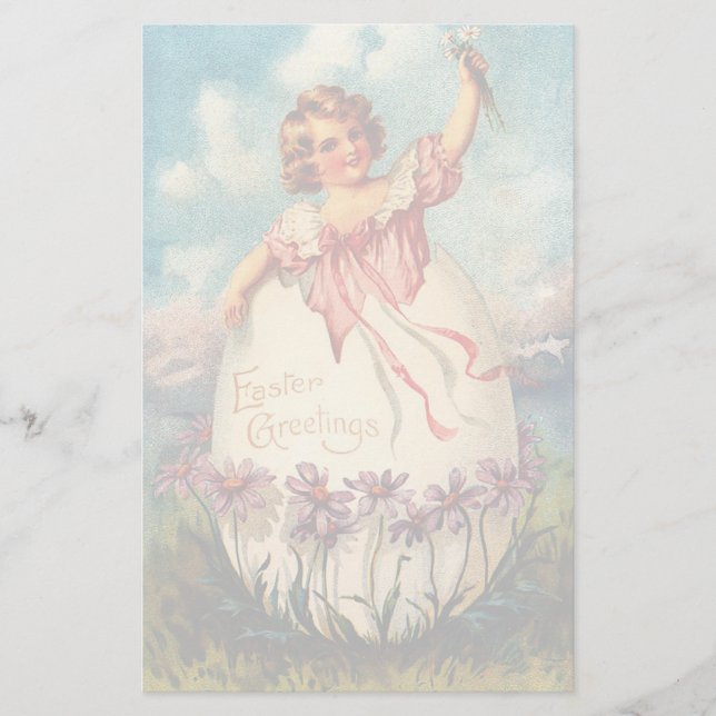 Vintages Ostern-Briefpapier Briefpapier (Vorderseite)