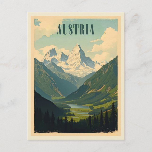 Vintages Österreich - Bergtourismus Postkarte (Vorderseite)