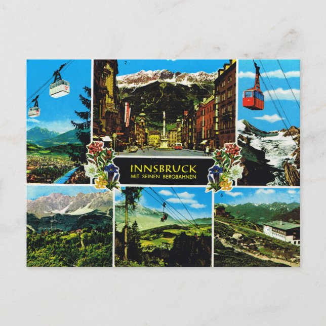 Vintages Österreich, Innsbruck Multiview Postkarte (Vorderseite)