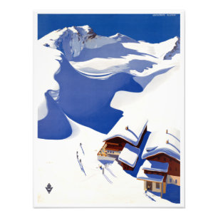 Vintages Österreich Skiverleih Fotodruck