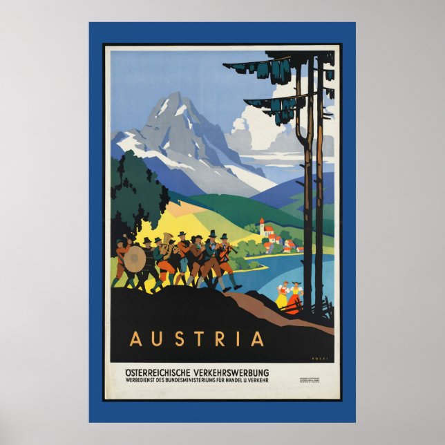 Vintages Österreichisches Reiseplakat Poster (Vorne)