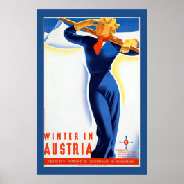 Vintages österreichisches Skiplakat Poster