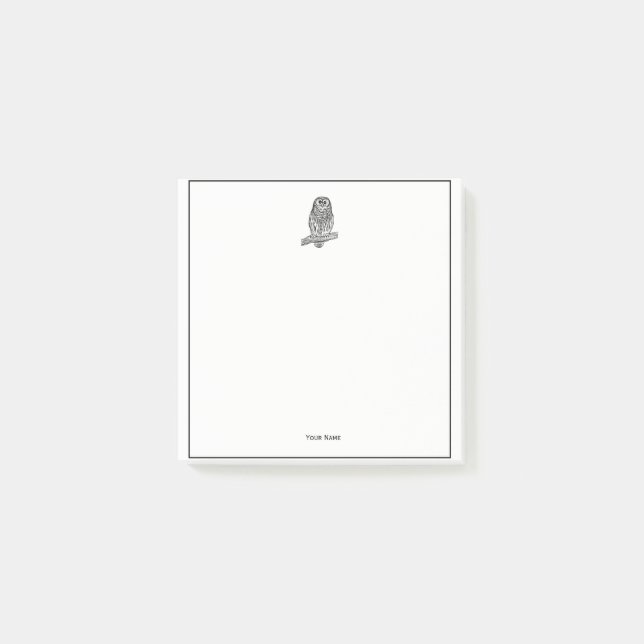 Vintages Owl auf Zweig #1 Post-it Klebezettel (Vorderseite)