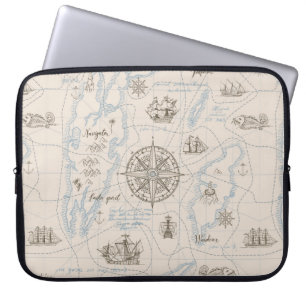 Vintages Ozeandiagramm Laptopschutzhülle