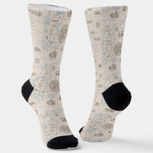 Vintages Ozeandiagramm Socken