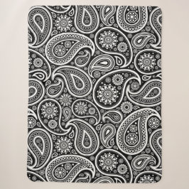 Vintages Paisley-Muster auf schwarz Sherpadecke