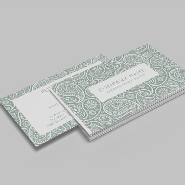 Vintages Paisley-Muster in Oliven Visitenkarte (Von Creator hochgeladen)