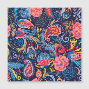 Vintages Paisley Nahtloses Muster Magnetkarte