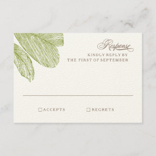 Vintages Palm Destination Beach Hochzeit UAWG RSVP Karte
