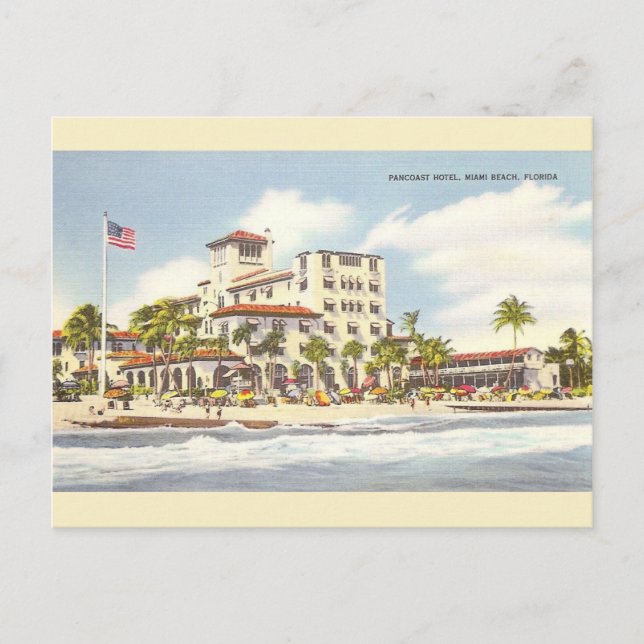 Vintages Pancoast Hotel Miami Beach Postcard Postkarte (Vorderseite)
