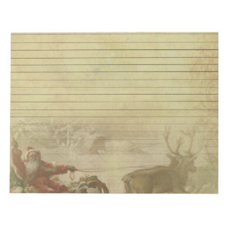 Vintages Papier für Santa & Sleigh Notizblock