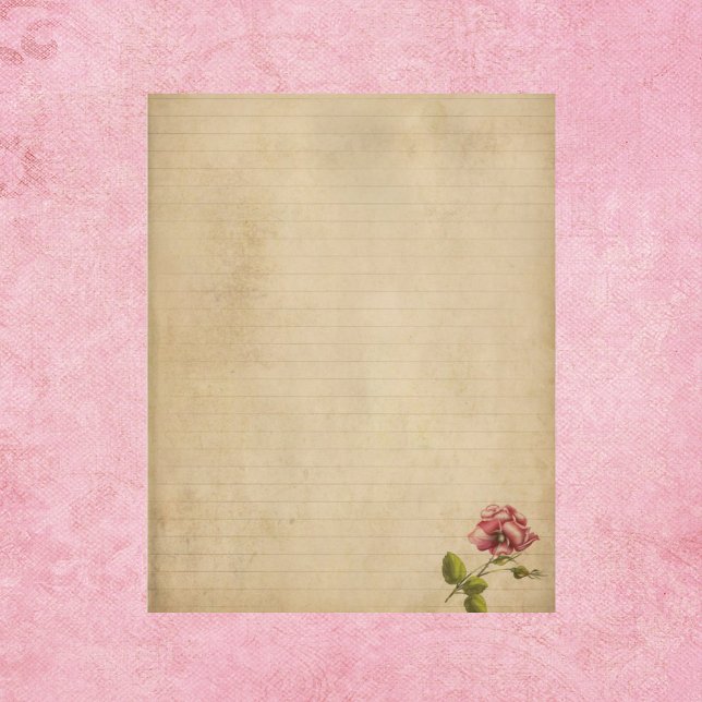 Vintages Papier mit rosa Rose (Von Creator hochgeladen)