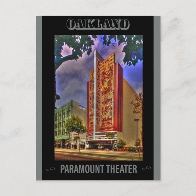 Vintages Paramount Theater Oakland Postkarte (Vorderseite)