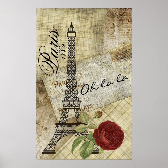 Vintages Paris-Design Poster (Vorne)