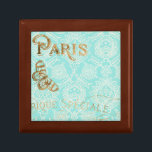Vintages Paris-Gold-Design Schmuckschachtel<br><div class="desc">Vintages Paris Gold Design. Künstler: Jennifer Goldberger. Bild-ID: 112337D.</div>