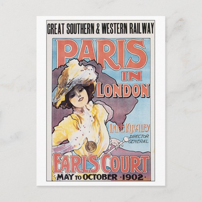 Vintages Paris in London Postkarte (Vorderseite)