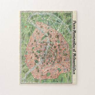 Vintages Paris-Kartenpuzzlespiel