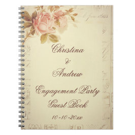 Vintages Paris stempelt Chic-Rosen-Gast-Buch ab Notizblock