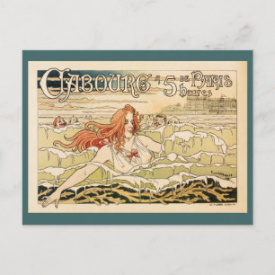 Vintages Pariser Becken, französischer Strand und Postkarte