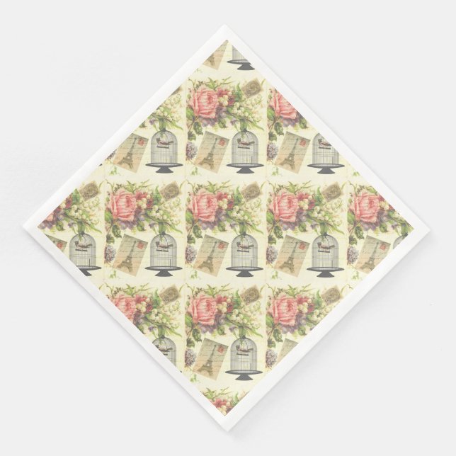Vintages Pariser Theme Party Paper Napkins Serviette (Ecke)