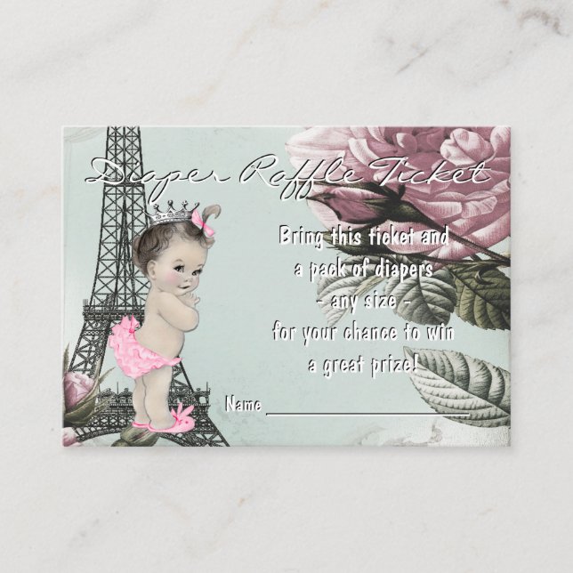 Vintages Pariser Windlerticket Begleitkarte (Vorderseite)