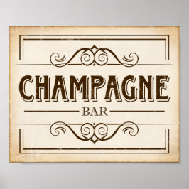 Vintages Party CHAMPAGNE BAR signieren Poster