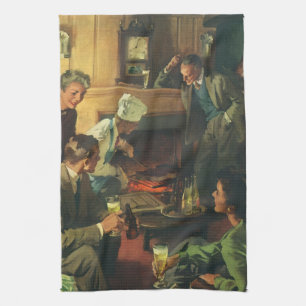 Vintages Party für Familien, Kochstähle Drink Bier Geschirrtuch