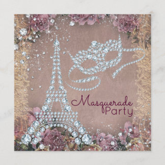 Vintages Party Paris Masquerade Einladung