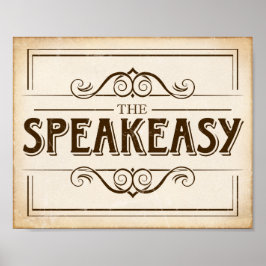 Vintages Party SPEAKEASY signieren Poster