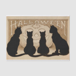 Vintages Partygewebe schwarzer Katze Halloweens Seidenpapier