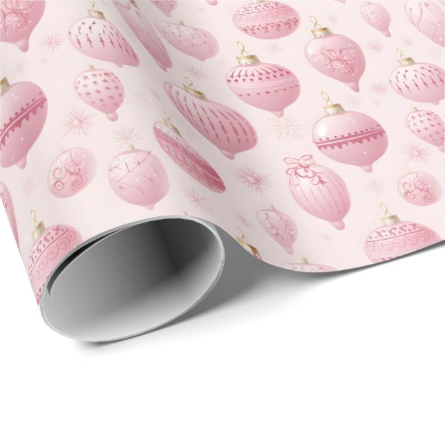 Vintages, pastellrosa Dekorationsmuster Geschenkpapier (Rolleneckpunkt)