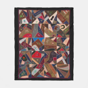 Vintages Patchwork Crazy Quilt Design Fleecedecke