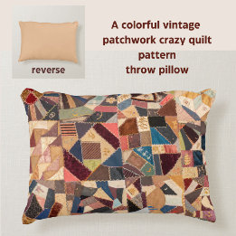 Vintages Patchwork Crazy Quilt Rustic Dekokissen