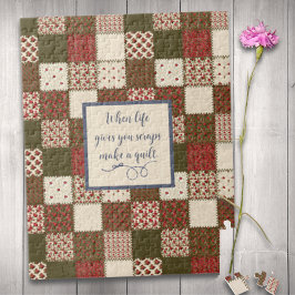 Vintages Patchwork Print Rustic Reds