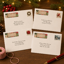 Vintages Patchwork Quilt Christmas Rücksendeadress