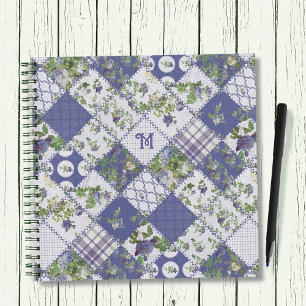 Vintages Patchwork-Quilt-Monogram-Notebook Notizbuch