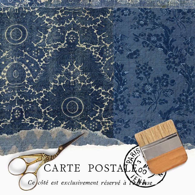 Vintages Patchwork Quilt rustikale Blumendekoupage Seidenpapier (Von Creator hochgeladen)