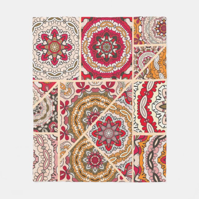 Vintages Patchwork-Quiltmuster. Vintag dekorativ Fleecedecke (Vorderseite)