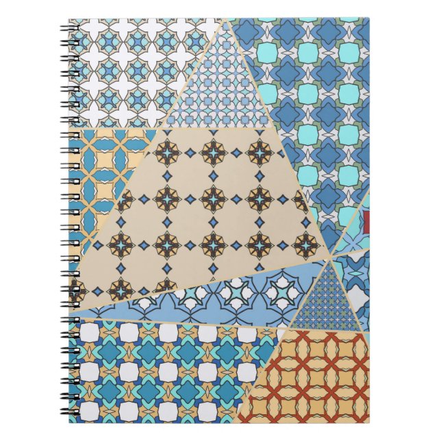 Vintages Patchwork-Quiltmuster. Vintag dekorativ Notizblock (Vorderseite)
