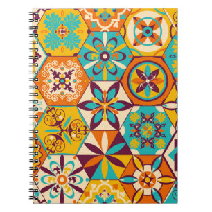 Vintages Patchwork-Quiltmuster. Vintag dekorativ Notizblock