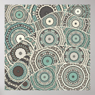 Vintages Patchwork-Quiltmuster. Vintag dekorativ Poster