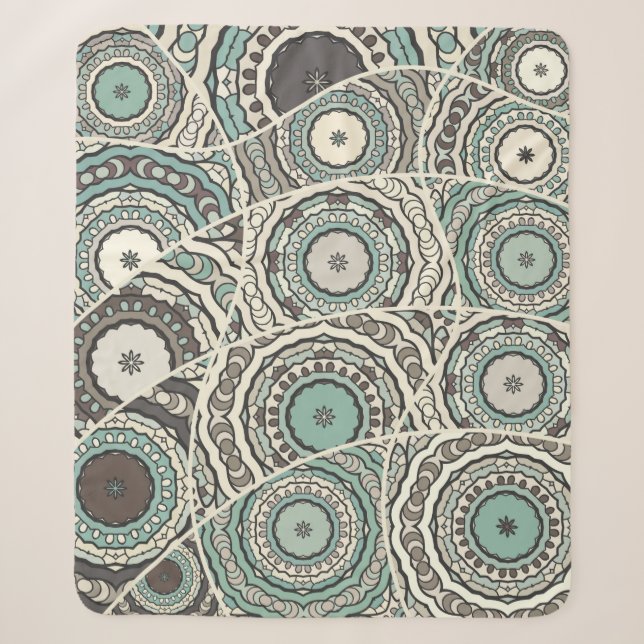 Vintages Patchwork-Quiltmuster. Vintag dekorativ Sherpadecke (Vorderseite)
