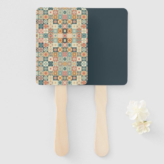 Vintages, Patchwork-Stepplook Fächer (Vorne und Hinten)