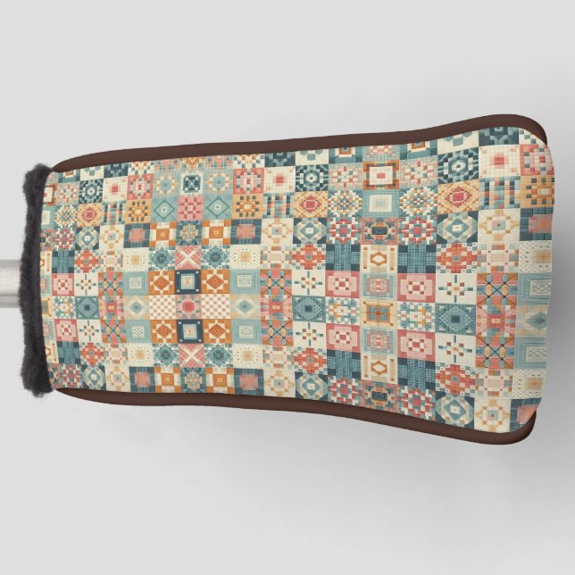 Vintages, Patchwork-Stepplook Golf Headcover (Vorderseite)