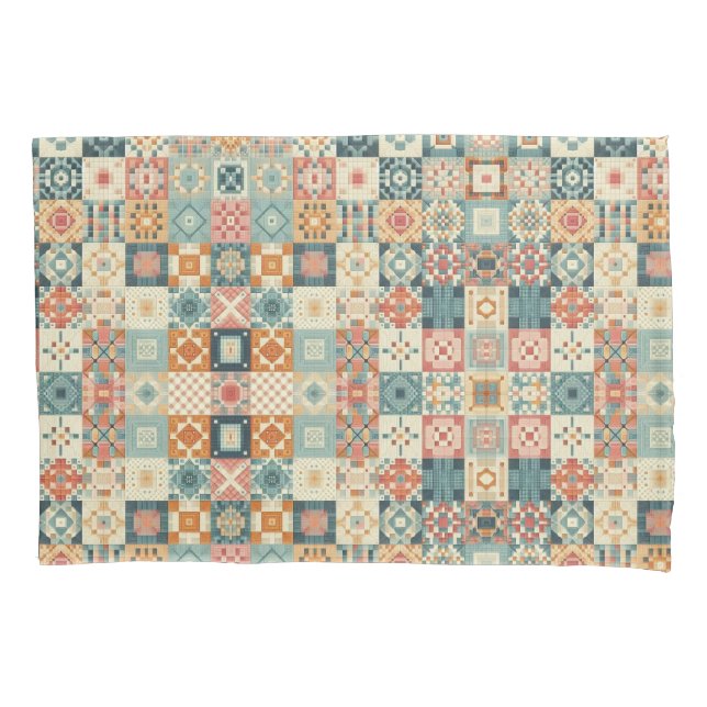 Vintages, Patchwork-Stepplook Kissenbezug (Vorderseite)