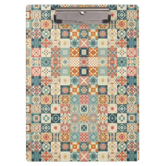 Vintages, Patchwork-Stepplook Klemmbrett (Vorderseite)