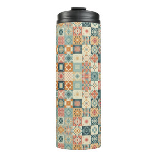 Vintages, Patchwork-Stepplook Thermosbecher
